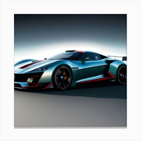 silver sports car Canvas Print