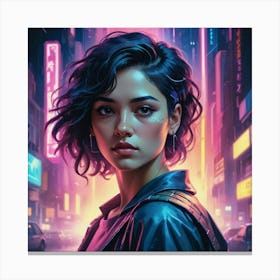 Cyberpunk Girl 5 Canvas Print