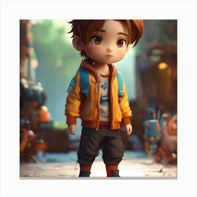 Boy In A Yellow Jacket Canvas Print