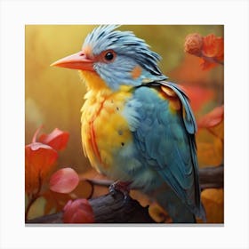 Bird In Autumn Canvas Print