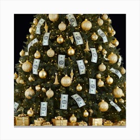 Christmas Tree With Money 5 Canvas Print