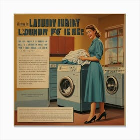 Default Default Vintage And Retro Laundry Ad Aesthetic With Cl 0 Canvas Print
