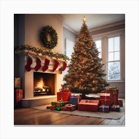 Christmas Tree In The Living Room 94 Canvas Print