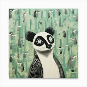 Lemurs In The Forest Canvas Print