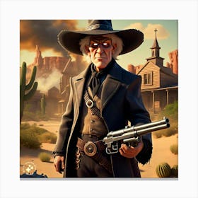 Cowboy In The Desert Canvas Print