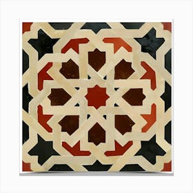 Black Brown White Moroccan Mosaic Canvas Print