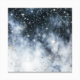 Abstract Galaxy In Watercolor Foreground Dust And Silver Sparkles Shimmering Space With A Bokeh Ef (2) Canvas Print