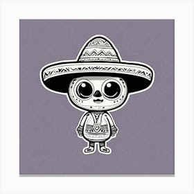 Mexican Pancho Sticker 2d Cute Fantasy Dreamy Vector Illustration 2d Flat Centered By Tim Bu (7) Canvas Print