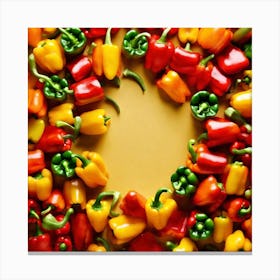 Frame Created From Bell Pepper On Edges And Nothing In Middle (86) Canvas Print