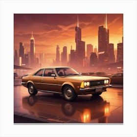 Retrofuturistic Airbrush Illustration Canvas Print