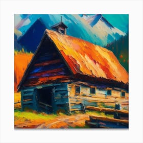 Barn In The Mountains Canvas Print