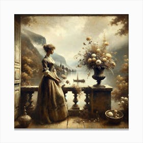 Lady By The Lake Canvas Print