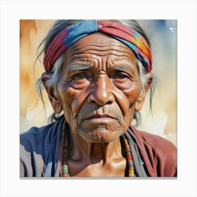 Old Woman In Nepal Canvas Print