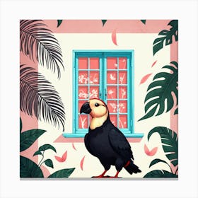 Bird In The Window 3 Canvas Print