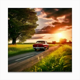 Sunset On The Road 1 Canvas Print