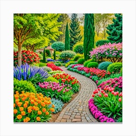 Colorful Garden Path Canvas Print