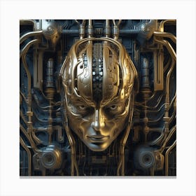 3d Rendering Of A Futuristic Human Head Canvas Print