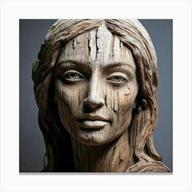 Firefly Weathered Wooden Sculpture Carved With Human Features 81799 (2) Canvas Print