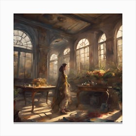 Girl In A Room Canvas Print