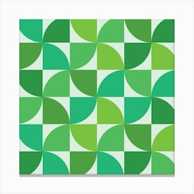 Mid Century Minimalist Geometric  Green Shapes Canvas Print