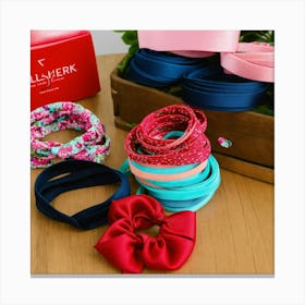 Foldover Elastic Hair Ties Boutique Product Photo Canvas Print