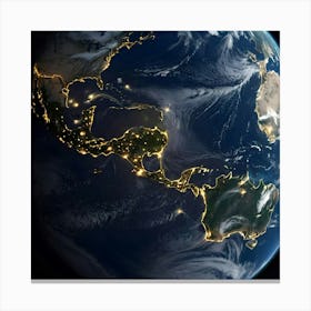 Earth At Night 30 Canvas Print