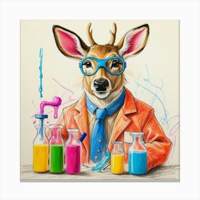 Deer Scientist 2 Canvas Print