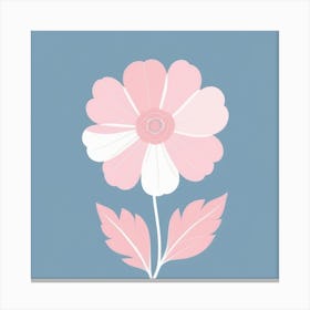 A White And Pink Flower In Minimalist Style Square Composition 314 Canvas Print