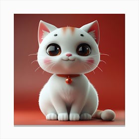 Cute Cat Wallpaper Canvas Print