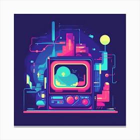 Tv In The City Canvas Print