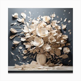 Flowers of white paper 6 Canvas Print