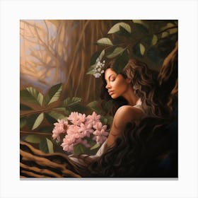 Woman In The Forest Canvas Print