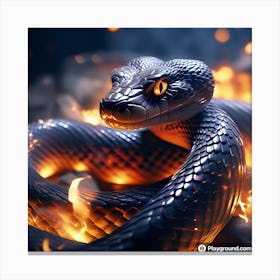 Snake On Fire 1 Canvas Print