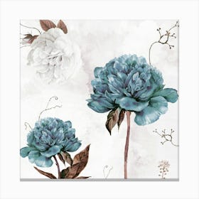 Blue Peonies Canvas Print