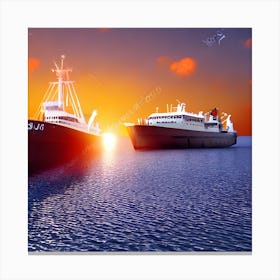 Sunset On The Sea Canvas Print