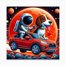 Dog In Space Canvas Print