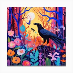 Crow In The Woods 3 Canvas Print