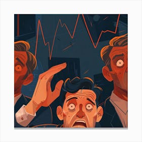 Illustration Of A Stock Market Crash Canvas Print