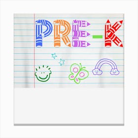 Pre K Pre Kindergarten Team Cute Doodle School Kids Teacher Canvas Print