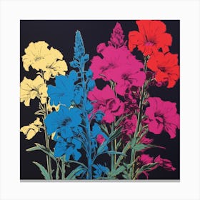 Larkspur 2 Pop Art Illustration Square Canvas Print