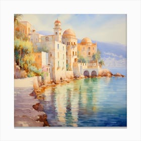 AI Mediterranean Mirage Canvas Print