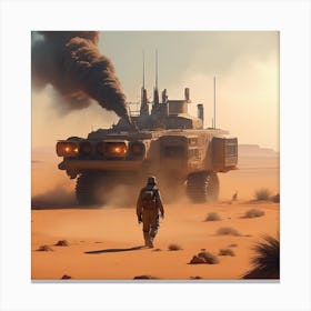 Tank In The Desert 2 Canvas Print