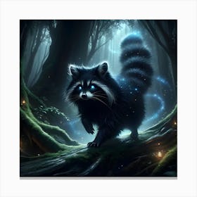 Raccoon In The Forest Canvas Print