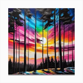 Sunset In The Woods 2 Canvas Print