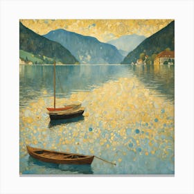 On Lake Attersee, Gustav Klimt 24 Canvas Print