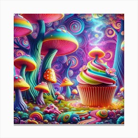 Psychedelic Cupcake Canvas Print