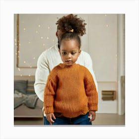 Firefly African American, Toddler Girl, Sleek Ponytail, Gold Pin, Baby Hair, Curls, Side Hair, High (11) Canvas Print