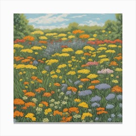 Silent Spring Garden Flowers Art Print 2 Canvas Print