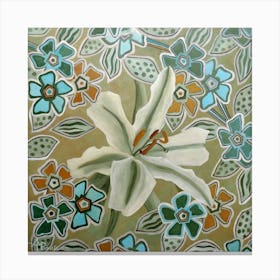 Flower Tessellation Square Canvas Print