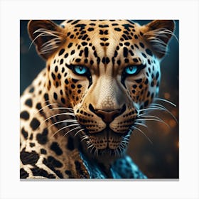 Leopard With Blue Eyes Canvas Print